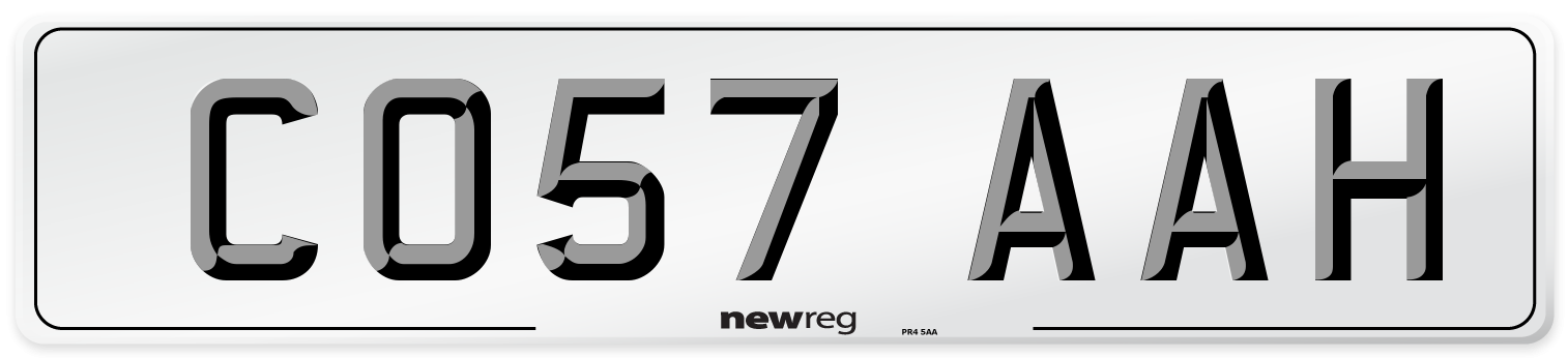 CO57 AAH Number Plate from New Reg